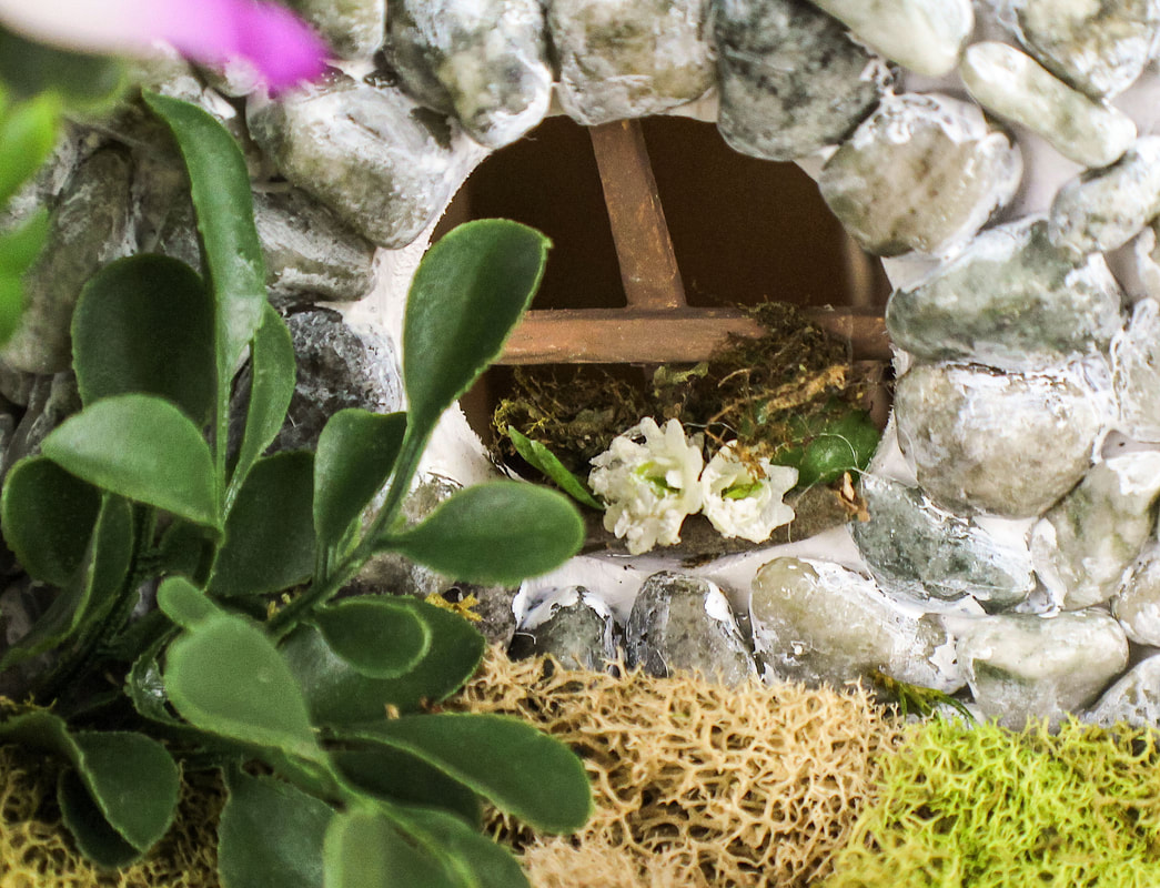 Mini window in a handcrafted English cottage.