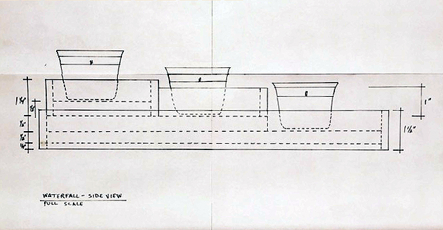 Waterfall schematic sketch by Di's Studio Designs