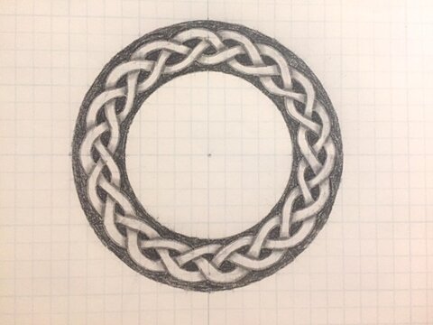 Round Celtic border knot work